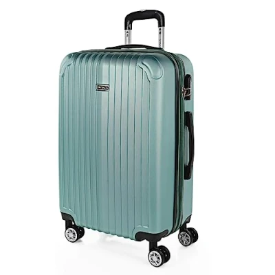 Immagine di ITACA Valigia Media da Viaggio Rigide. Trolley Medio con 4 Ruote. Materiale ABS Rigida in Offerta Resistente e Super Leggero 20 kg Lucchetto TSA T71560, Acquamarina