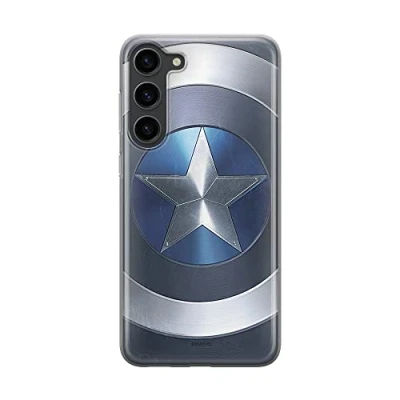 Immagine di Ert Group custodia per cellulare Samsung S23 originale e con licenza ufficiale Marvel, modello Captain America 005 adattato in modo ottimale alla forma dello smartphone, TPU