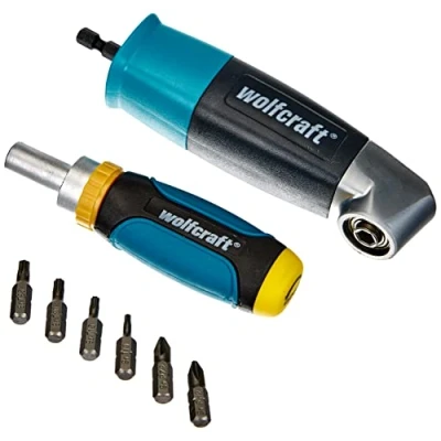 Immagine di wolfcraft Set avvitatori per cassetti, 8 pezzi I 1001000 forare e avvitare in spazi difficilmente accessibili