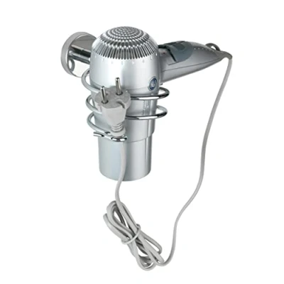 Immagine di Wenko Porta asciugacapelli Bosio Shine, in Acciaio Inossidabile antiruggine, per posare Il fono, 9x8,5x13,5cm, Lucido