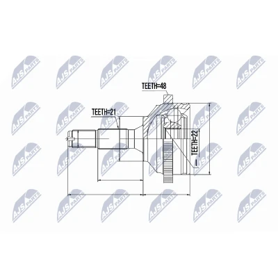 Immagine di NTY NPZ PE 020 Kit Giunto Omocinetico Assale anteriore Dx, Sx PEUGEOT: 206+ Hatchback, 206 Hatchback