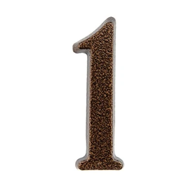 Immagine di HUBER numero civico 1 in alluminio 10 cm I numeri civici per casa &amp; porta targhette con nobile design rame antico 3D, verniciato a polvere