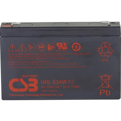 Immagine di CSB Battery HRL 634W high rate longlife HRL634W Batteria al Piombo 6 V 8.4 Ah AGM (L x A P) 151 99 34 mm Spina piatta 6,35 Esente da