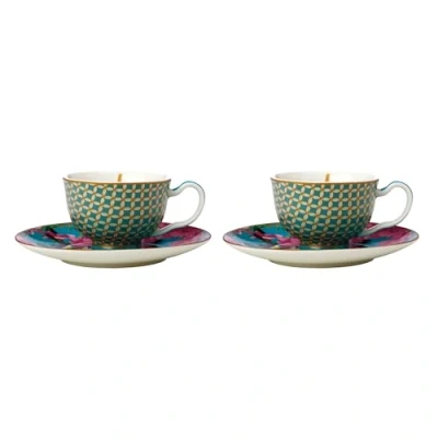 Immagine di Maxwell &amp; Williams HV0168 TC Silk Road, set da 4 pezzi, 85 ml, in porcellana, confezione regalo, colore: Blu