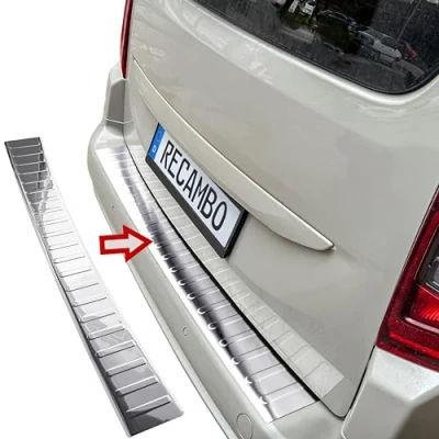 Immagine di RECAMBO protezione per paraurti in acciaio inox lucido, effetto cromato, compatibile con Toyota Proace City, anno di costruzione dal 2020, styling e il