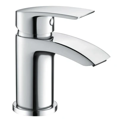 Immagine di Wasserrhythm Rubinetto per lavabo da bagno Miscelatore monocomando monoblocco Monoforo in ottone cromato