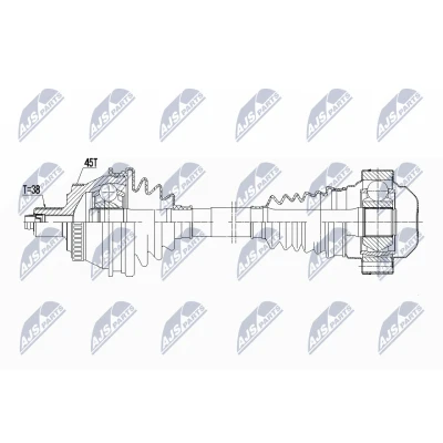 Immagine di NTY NPW AU 048 Albero motore / Semiasse Assale anteriore Dx 635 AUDI: A4 B7 Avant, B6 B6/B7 Cabrio