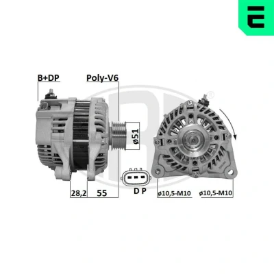 Immagine di ERA 209647A Alternatore 12V 100A MAZDA: CX 5 I, 3 Hatchback