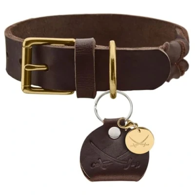 Immagine di HUNTER SANSIBAR SOLID Collare per cani in pelle resistente, maneggevole, 40 (S), colore: Marrone scuro
