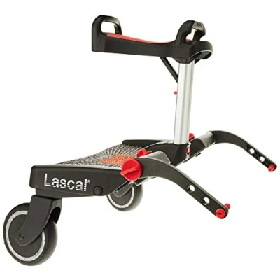 Immagine di Lascal BuggyBoard Maxi+, Pedana passeggino universale con sellino incluso compatibile quasi tutti i modelli, buggy board per bambini di 2 6 anni (22 kg), nero