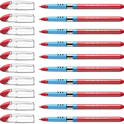 Immagine di Schneider Slider Basic Red Medium penna a sfera con sistema di inchiostro 2PK by ViscoGlide®