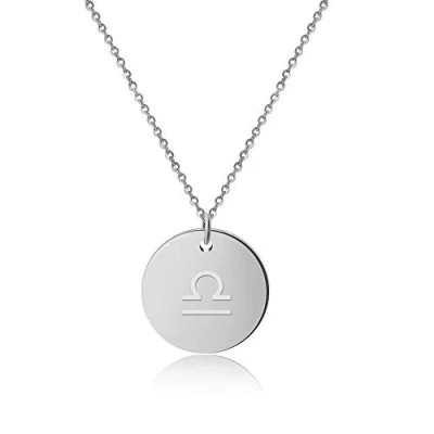 Immagine di GD GOOD.designs donna Collana con segno zodiacale (oroscopo) Gioielli per donne (Bilancia Argento)