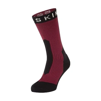 Immagine di SEALSKINZ Stanfield, calzino impermeabile per il freddo intenso, media lunghezza, rosso e nero, L