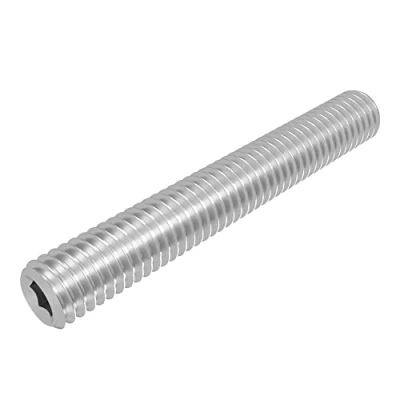 Immagine di SECCARO Perni filettati con attacco conico M8 x 55 mm, in acciaio inox V2A VA A2, DIN 913/ISO 4026, esagonali, 20 pezzi