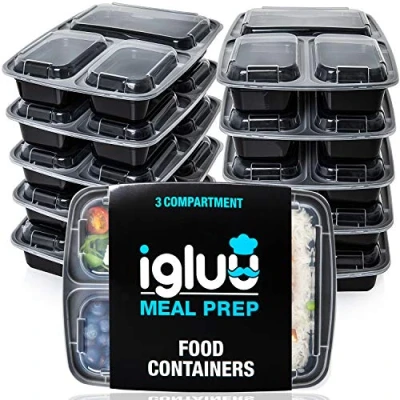 Immagine di Contenitori Per Alimenti Ermetici Con 3 Scomparti (Set Di 30) Recipienti Plastica Senza BPA E Impilabili Scatole Bento Riutilizzabili Il Cibo Adatti A Microonde, Freezer Lavastoviglie…