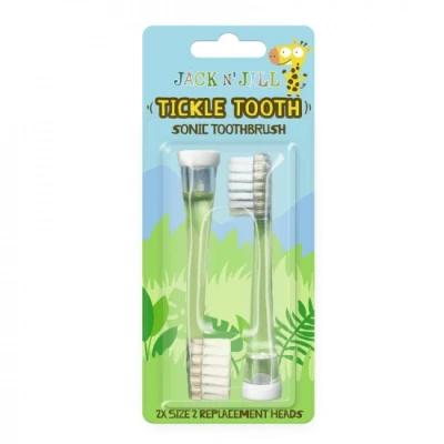Immagine di Nenurodyta, testine per spazzolino, Jack N&#039; Jill, di ricambio lo spazzolino sonico Tickle Tooth, confezione da 2 pz. (2 x)