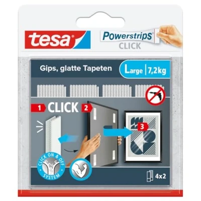 Immagine di tesa Powerstrips CLICK 4X grandi 2 pezzi (L x L) 85 mm 20 Contenuto: 4 Paio/a