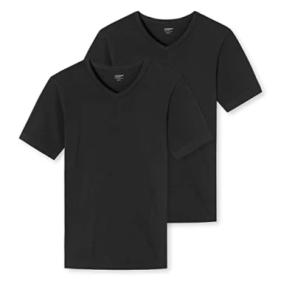 Immagine di Uncover by Schiesser Confezione da 2 t Shirt con Scollo a V Intimo, Nero, S Uomo