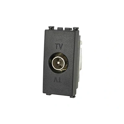 Immagine di Presa TV Passante Connettore Maschio Nero Compatibile con Vimar Arke