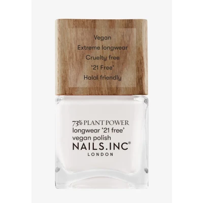 Immagine di Nails Inc FREE TIME IS ME Plant Power Vegan smalto 73% Based, 100% &amp; Test su animali Manicure perfetta, bianco brillante Per nail art rispettoso dell&#039;ambiente