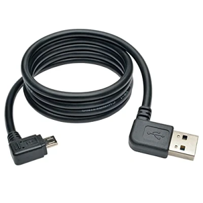 Immagine di Mr. Gadget&#039;s Solutions® Cavo Micro USB ad angolo retto da 2 m 2.0 a tipo B 90 gradi, nero