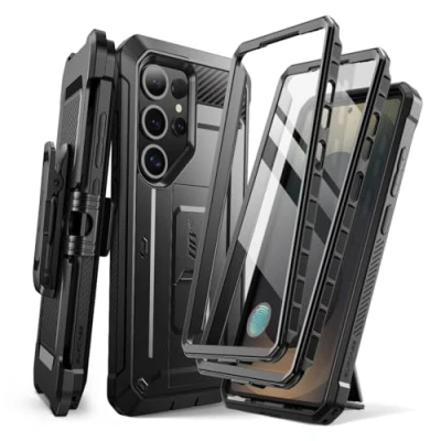 Immagine di SUPCASE Custodia per Samsung Galaxy S25Ultra [UB Pro] [Due Cornici Frontali] con Supporto Kickstand Urti Paraurti Proteggi Phone Case e Protezione Schermo (Nero)