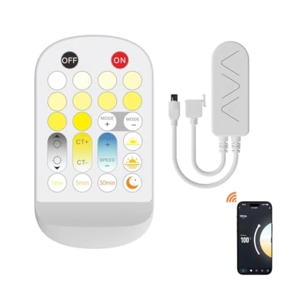 Immagine di PAUTIX Controller Smart WIFI Bluetooth da 2,4 GHz Tuya per striscia led COB, Intelligente compatibile con Alexa Google Home Assistant APP Controllo DC12V DC24V strisce.