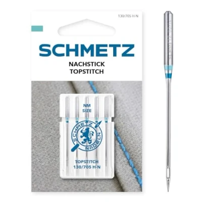 Immagine di SCHMETZ Aghi per macchine da cucire 5 ricamo (5 topstitch) 130 N Spessore dell&#039;ago 80/12 utilizzabile su tutte le comuni uso domestico
