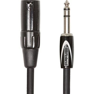 Immagine di Cavo di Interconnessione Bilanciato Roland Black Series—Da Trs Maschio da 1/4 a Xlr Maschio, 4.5M / 15Ft Rcc 15 Trxm