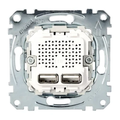 Immagine di Merten EL ME 43660100 System M USB connection 2 fold Alimentatore Grigio (0.10 W), PC,