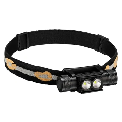 Immagine di weneasker Lampada frontale a LED estremamente luminosa, 1200 lumen, 7 modalità, H25S, batteria ricaricabile 18650, impermeabile, per corsa, jogging, pesca, campeggio