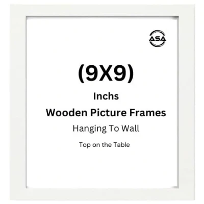 Immagine di cornice portafoto moderna, 23 x 22 cm, quadrata con parte anteriore in plexiglas di sicurezza e ganci per appendere alla parete, poster, colore: bianco rovere