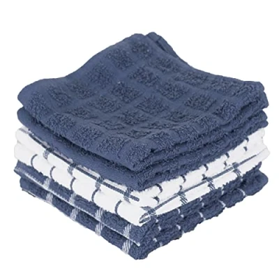 Immagine di Ritz Set di Strofinacci in Spugna Cotone 100%, Altamente Assorbente, 30,5 x cm, Confezione da 6, Blu Federale