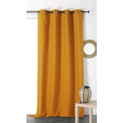 Immagine di Linder Tenda in materiale naturale (cotone/lino) colore giallo antico occhielli 135 x 260 cm