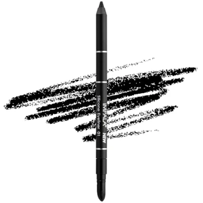 Immagine di Impala Matita Occhi Nera Waterproof con Gomma in Silicone 01 Nero Matt Texture Cremosa Facile da Applicare Colore Intenso, Durevole e Resistente all&#039;Acqua