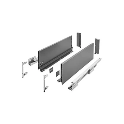 Immagine di GTV Sistema di Cassetti AXIS PRO, Set Guide Scorrevoli per Cassetti, Portata fino a 40 kg, Con Chiusura ammortizzata Larghezza 450mm, Altezza 168mm, Antracite