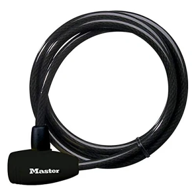 Immagine di Master Lock 8154EURD Lucchetto Bici con Chiave, Nero, 1,80 m