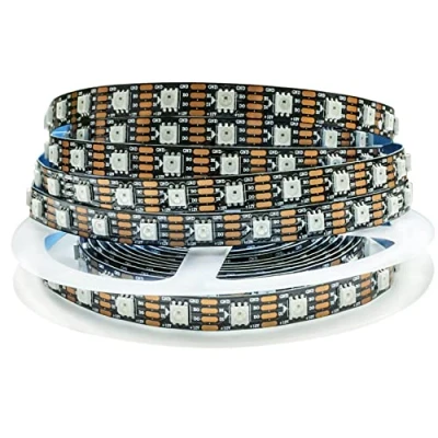 Immagine di Tesfish 12V WS2815 Striscia LED, 5m RGB Doppio Segnale LED Pixel Strip 300 LEDs Flessibile IP30 Nastri Programmabile Indirizzabile Individualmente a Colori per DIY, Decorazione Pubblicitaria