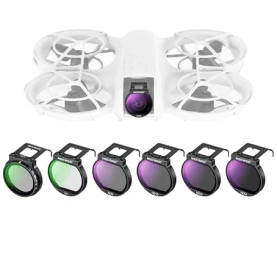 Immagine di NEEWER Set Filtri ND Compatibile con DJI NEO, 6 Pezzi, ND8/ND16/ND32/ND64/CPL/UV, Accessori per Drone, Filtro Polarizzatore Circolare a Densità Neutra Vetro Ottico HD Multistrato Sottile, FL N31