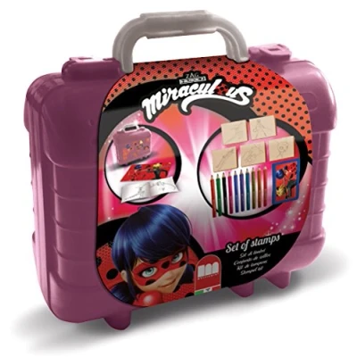 Immagine di Multiprint Tales of Ladybug &amp; Cat Noir Miraculous Set di Timbri per Colorare e Disegnare, 81 Pezzi, 42965