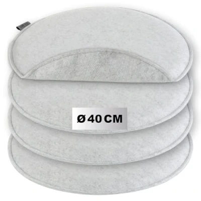 Immagine di com four® 4x cuscini per seduta in feltro sedie imbottiti cuscino sedile rotondo sala da pranzo, giardino, balcone parte inferiore antiscivolo con