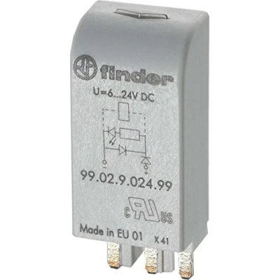 Immagine di Finder Steck modulo con LED Verde Diode 6 di 24 V DC, 1 pezzi, 99.02.9.024.99