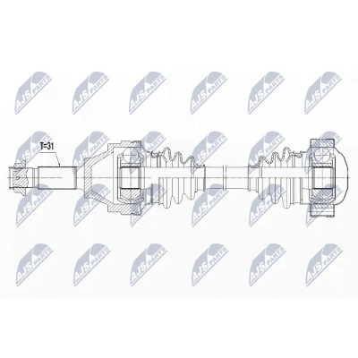 Immagine di NTY NPW MA 001 Albero motore / Semiasse Assale posteriore 695mm