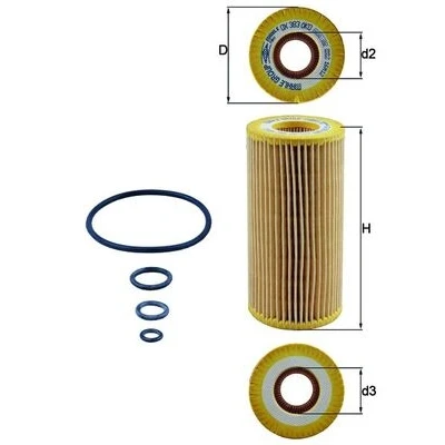 Immagine di MAHLE ORIGINAL OX 383D filtro olio Cartuccia MERCEDES BENZ: Classe S Sedan, G SUV, SL Cabrio