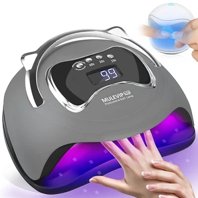 Immagine di MULEVIP Lampada UV led Unghie 180W Unghie,Lampada Professionale con Sensore Automatico,Timers da 10s/30s/60s/90s, LCD Display, per Gel Nail Polish