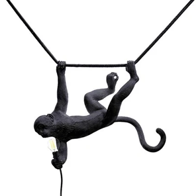 Immagine di SELETTI &quot;Monkey Lamp Lampade Scimmia, Swing, Nero