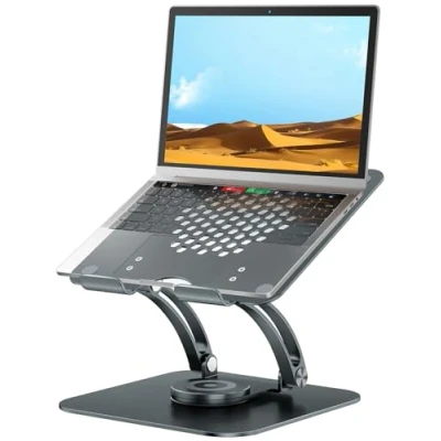 Immagine di tounee Supporto Laptop Regolabile Girevole, 360 PC Portatile Brevettato Pieghevole per Lavoro Collaborativo, Stand Compatibile con Air, Notebook 10 17&quot; Grigio