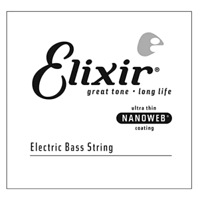 Immagine di Corda singola per basso in acciaio nichelato Elixir® Strings con rivestimento NANOWEB®, (.050)