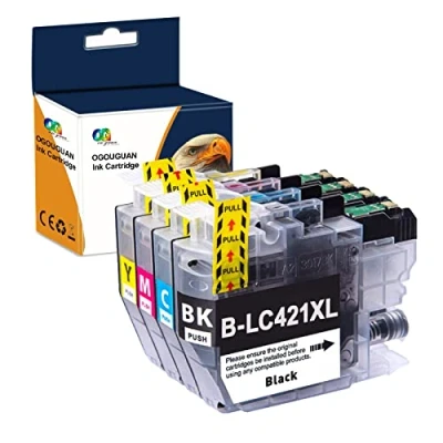 Immagine di OGOUGUAN LC421XL Cartucce d&#039;inchiostro di ricambio per Brother LC421 XL DCP J1050DW J1140DW MFC J1010DW J1050 J1140 J1010 (confezione da 4)