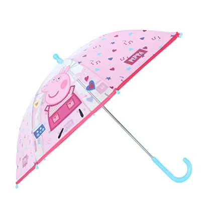 Immagine di Peppa Pig Bastone Ombrello in rosa e trasparente per Bambini